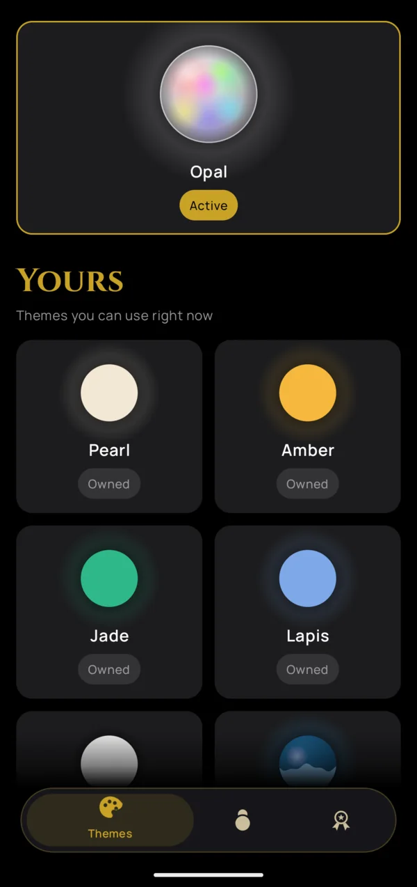 Digital Tasbih theme picker